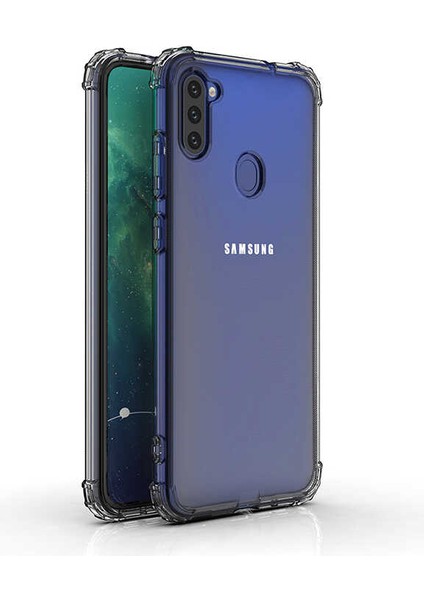 Samsung Galaxy M11 Köşe Korumalı Darbe Emici Şeffaf Kılıf