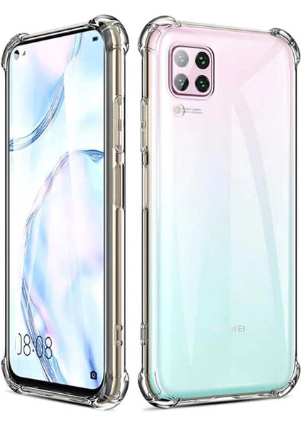 Huawei P40 Lite Köşe Korumalı Darbe Emici Şeffaf Kılıf