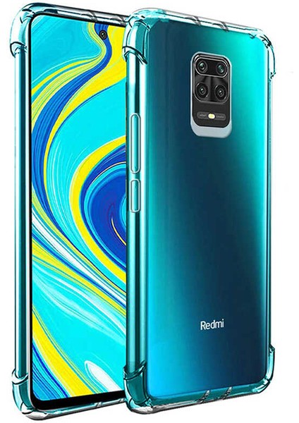 Xiaomi Redmi Note 9 Pro Köşe Korumalı Darbe Emici Şeffaf Kılıf