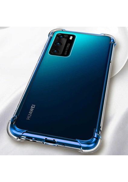 Huawei P40 Köşe Korumalı Darbe Emici Şeffaf Kılıf