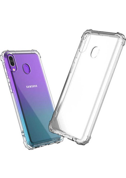 Samsung Galaxy A30 Köşe Korumalı Darbe Emici Şeffaf Kılıf