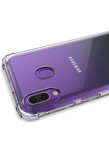 Samsung Galaxy A30 Köşe Korumalı Darbe Emici Şeffaf Kılıf