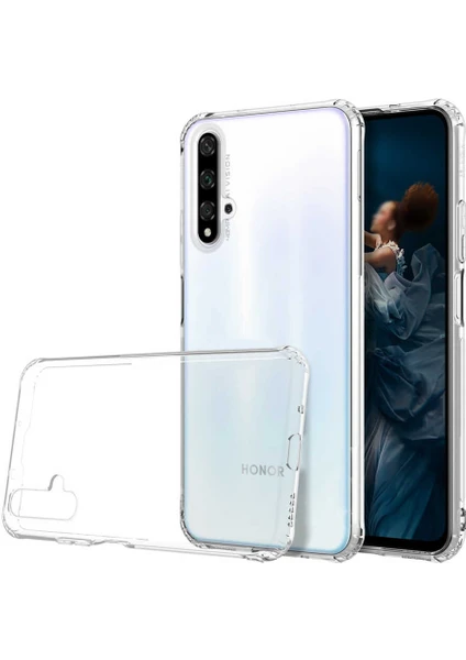 Huawei Nova 5t Köşe Korumalı Darbe Emici Şeffaf Kılıf