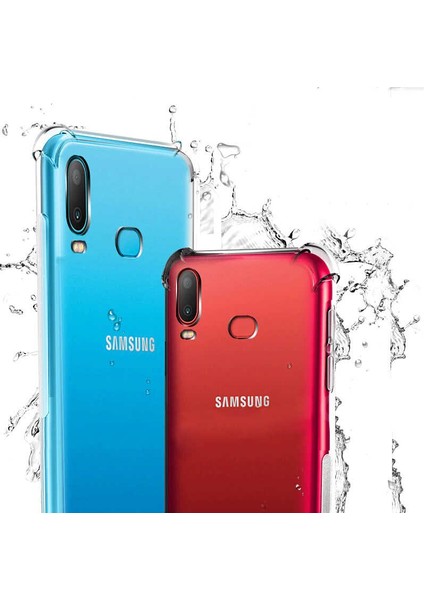 Samsung Galaxy A10S Köşe Korumalı Darbe Emici Şeffaf Kılıf