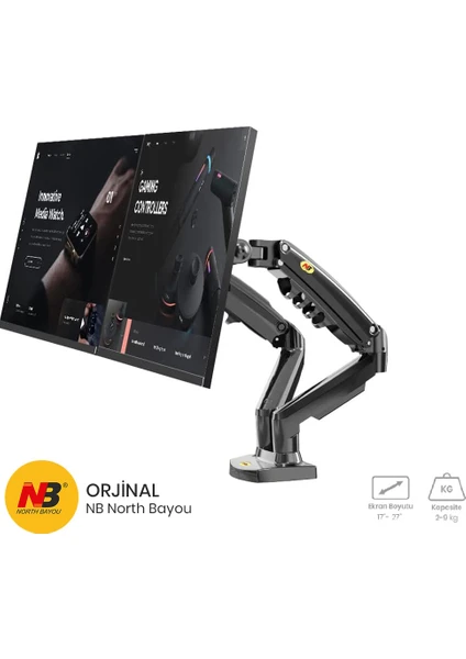 North Bayou NB F160 17-27'' Monitör Standı 2-9 Amortisörlü Monitör Standı Yeni Tasarım 2023 Versiyon