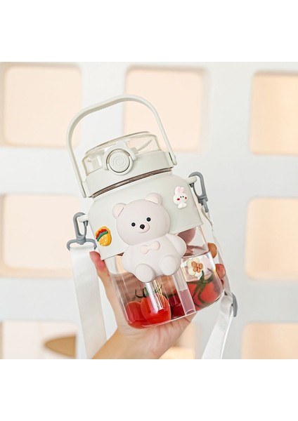 1000ML Taşınabilir Plastik Çift Içme Şişesi (Yurt Dışından)