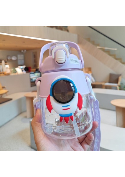 1200ML Astronot Taşınabilir Saman Plastik Su Şişesi (Yurt Dışından)