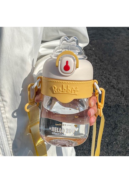 800ML Taşınabilir Hasır Plastik Su Şişesi (Yurt Dışından)
