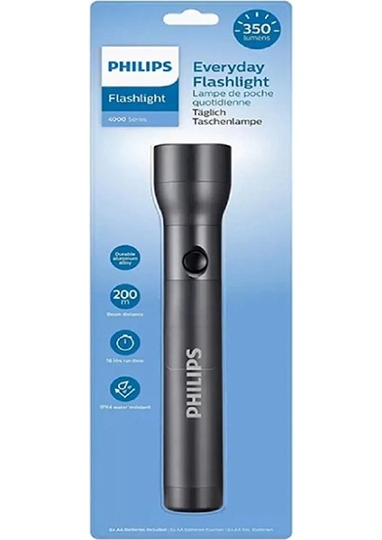 SFL4003T/10 LED Flashlight 350 Lumen Taşınabilir Pilli El Feneri Suya Toza Dayanıklı 200 Metre Menzilli