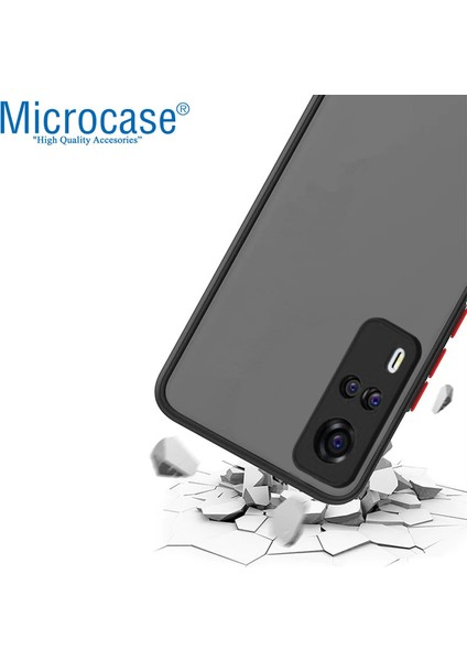 Microcase Vivo Y53S 4g London Serisi Darbeye Dayanıklı Kılıf - Buzlu Siyah