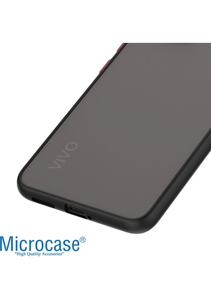 Microcase Vivo Y53S 4g London Serisi Darbeye Dayanıklı Kılıf - Buzlu Siyah