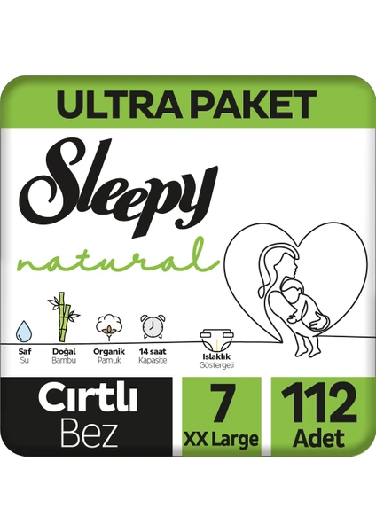 Natural Ultra Paket Bebek Bezi 7 Numara Xxlarge 112 Adet