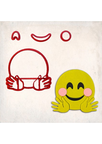 Emoji Kucaklama Detay Kurabiye Kalıp Seti 4’lü