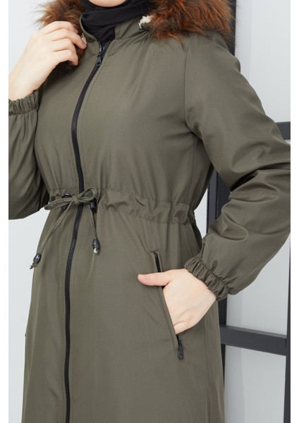 Beli Bağcıklı Mont Haki modelleri