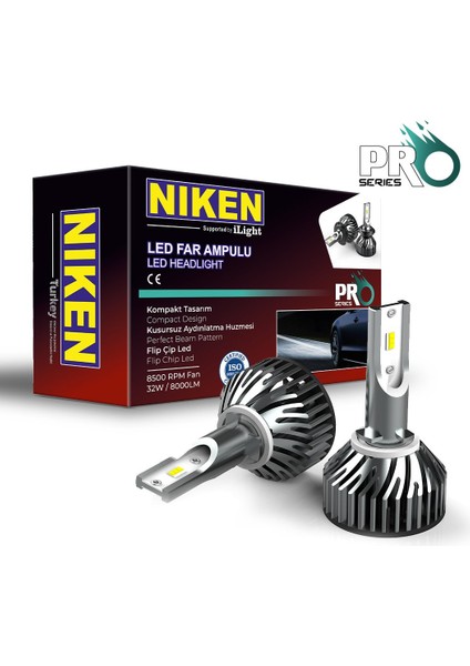 H27 led xenon far aydınlatma seti şimşek etkili niken pro 6400lm