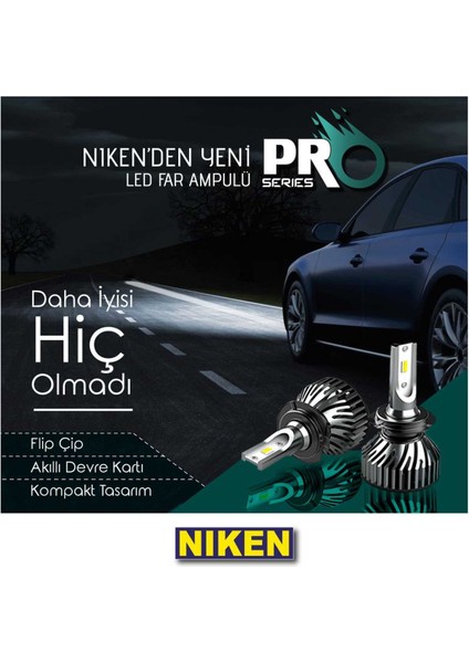 9006 led xenon far aydınlatma seti şimşek etkili niken pro 6400lm