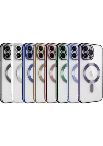 Arazon Iphone 13 Pro Max Uyumlu Kılıf Kamera Lens Korumalı Orta Logo Gösterir Magsafe Özellikli Kapak