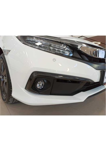 Honda civic fc5 uyumlu ön sis kaşı karbon 2019+ makyajlı
