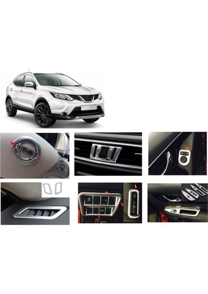 Nissan qashqai konsol torpido iç kaplama seti 2014+