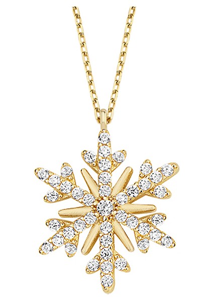 Altın Kar Tanesi Kolye