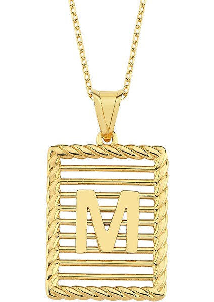 Altın M Harfi Burgu Model Kolye