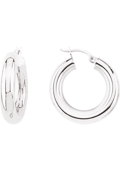 Gümüş Klasik Bombe Halka Küpe