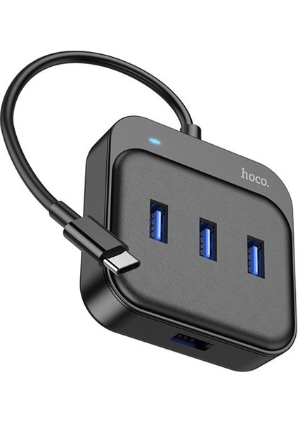 Polham 4in1 20CM Kablolu Type C To 4x USB 3.0 Çoğaltıcı Çevirici Adaptör, LED Göstergeli USB Hub