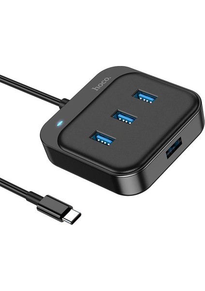 Polham 4in1 20CM Kablolu Type C To 4x USB 3.0 Çoğaltıcı Çevirici Adaptör, LED Göstergeli USB Hub