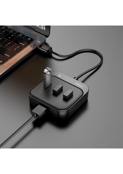 Polham  4in1 Otg 1.2 Metre USB To 4x Usb2.0 Hub Çevirici Dönüştürücü Adaptör, Tak Çalıştır USB Hub