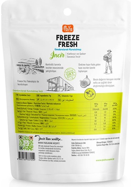 Pol’s Freeze Fresh Dondurularak Kurutulmuş İncir 20 gr