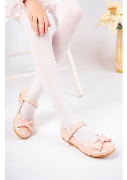 Fiyonklu Pudra Kız Çocuk Ayakkabı