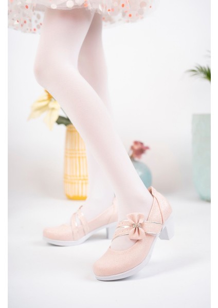 Topuklu Pembe Simli Kız Çocuk Ayakkabı fiyatları