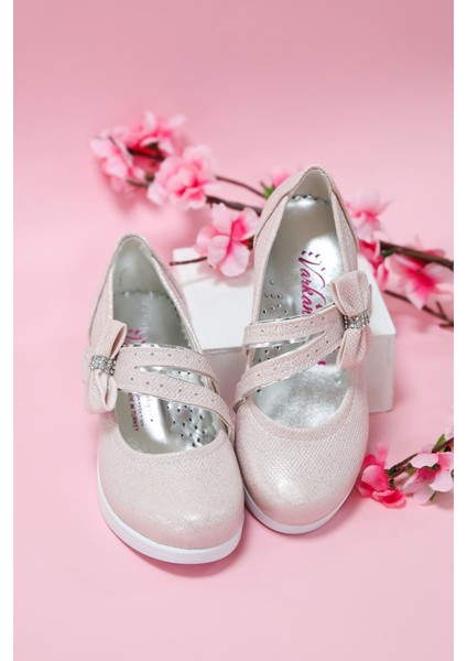 Topuklu Pembe Simli Kız Çocuk Ayakkabı indirimleri