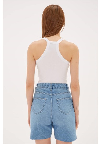 Askılı Crop Atlet Ekru / Ecru