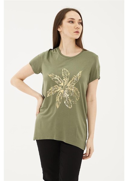 Baskılı T-Shirt Haki / Khaki