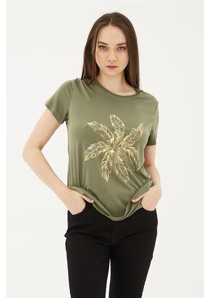 Baskılı T-Shirt Haki / Khaki modelleri