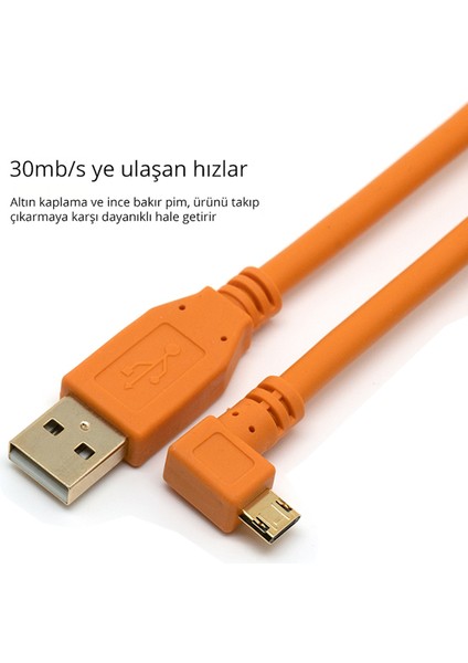 MF-DK40 Micro-B To Type-A USB Data Bağlantı Kablosu 5m