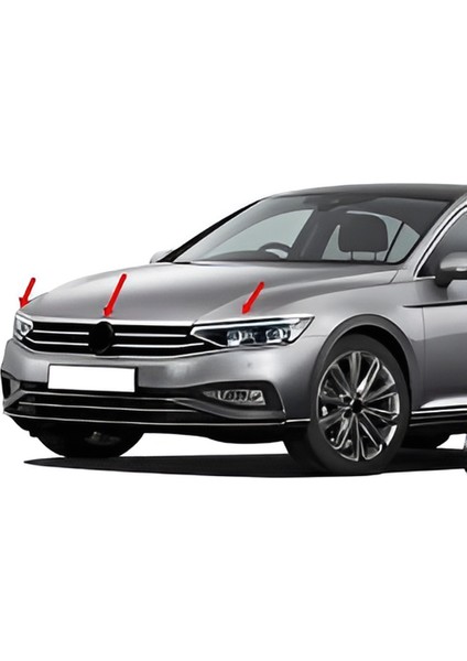 Vw Passat B8.5 Krom Far Kaşı Kaput Üstü Çıtası 3 Parça P.çelik 2019 ve Üzeri