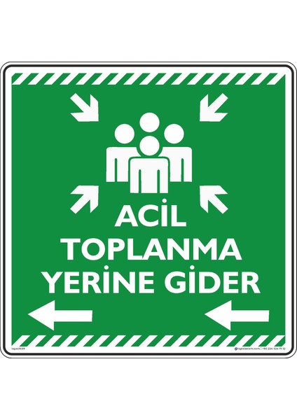 Acil Toplanma Yerine Gider Sol Ok/50x50cm/Etiket