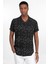Slim Fit Dar Kesim Apaj Yaka Viskon Kısa Kol Erkek Spor Gömlek 2