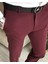 İtalyan stil slim fit erkek kumaş pantolon Bordo T6735 3