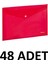 Şeffaf A4 Çıtçıtlı Dosya Zarf Dosya 48 Adet Kırmızı 1
