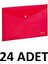 Şeffaf A4 Çıtçıtlı Dosya Zarf Dosya 24 Adet Kırmızı 1