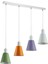 Trend Modern Yeşil - Turuncu - Lila - Beyaz Renk Salon-Mutfak-Yatak Odası-Cafe Sıralı 4 Lü Avize 1