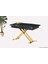 Açılır Milano Masa Mdf x Gold Metal Ayak ( Ortadan Açılır ) 70X120 cm 1