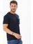 Erkek Garnili Cep Nakışlı Bisiklet Yaka T-Shirt 4