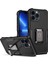 Apple iPhone 14 Pro Max Için Halka Tutucu Stand Çift Katmanlı Telefon Kılıf - Siyah (Yurt Dışından) 1