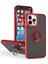 Apple iPhone 14 Pro Max Için Yüzük Stand Mat Sert Silikon Telefon Kılıfı - Kırmızı (Yurt Dışından) 1