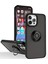 Apple iPhone 14 Pro Max Için Yüzük Stand Mat Sert Silikon Telefon Kılıfı - Siyah / Kırmızı (Yurt Dışından) 1