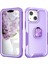 Apple iPhone 14 Plus Için Yüzük Stand Silikon Sert Pc Tampon Telefon Kılıfı - Mor (Yurt Dışından) 1